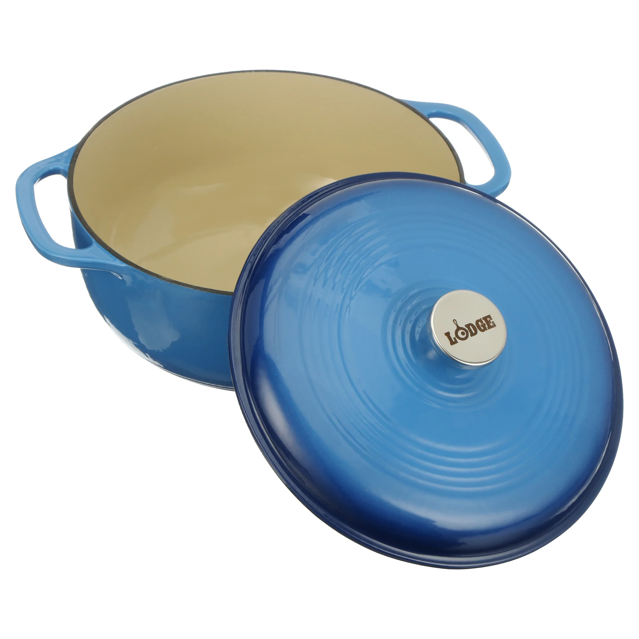 Lodge Enameled Cast Iron 6 Quart Blue Dutch Oven & Cover