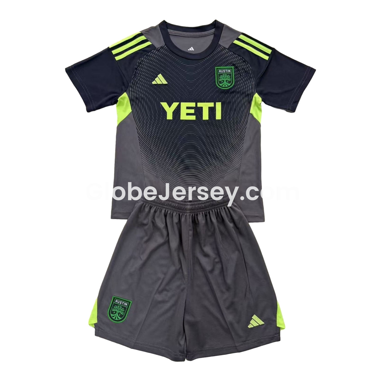Austin 25-26 Grey Black Goalkeeper Men's Adult Jersey Set - Fans Version