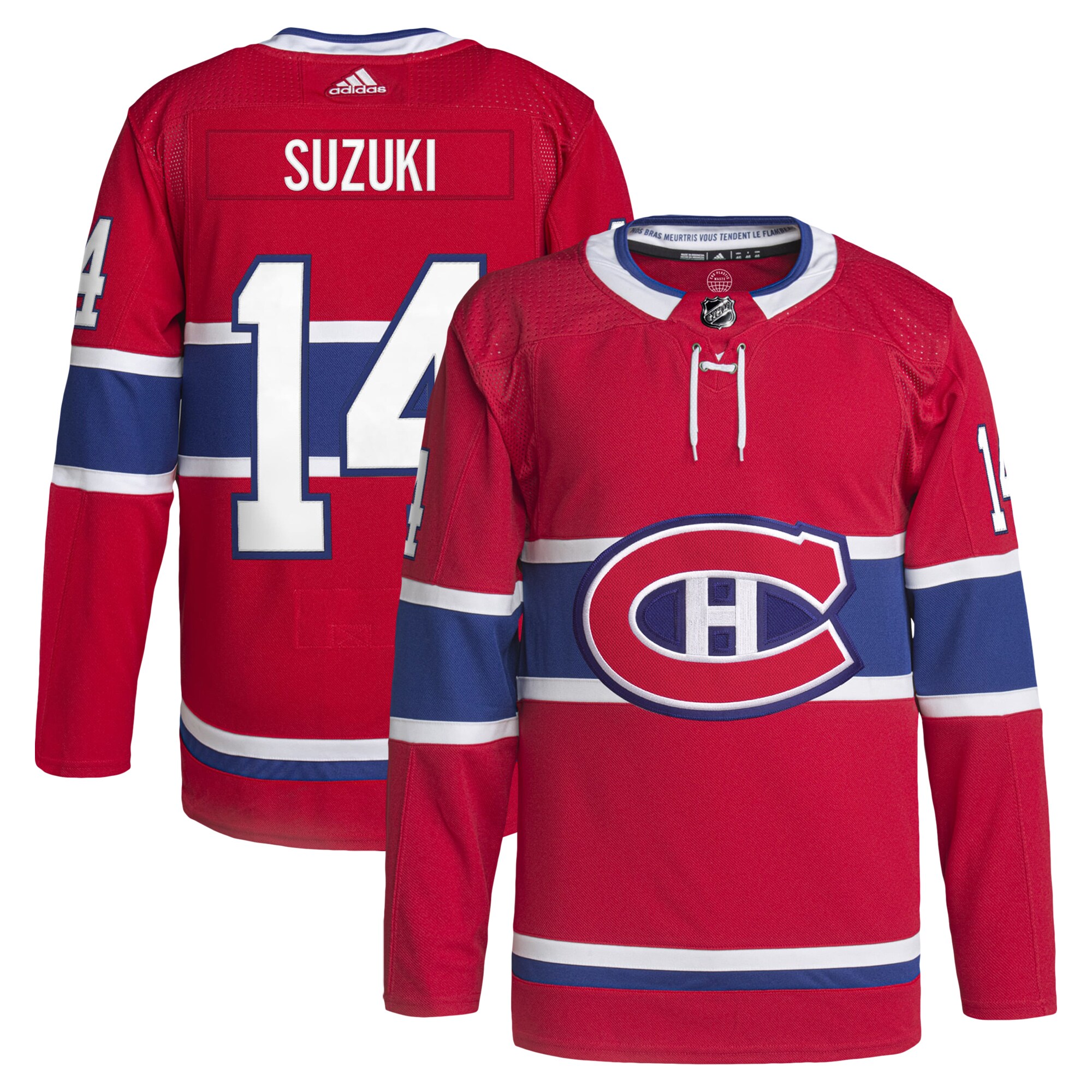 Nick Suzuki Montreal Canadiens  Home Primegreen  Pro   Jersey – Red