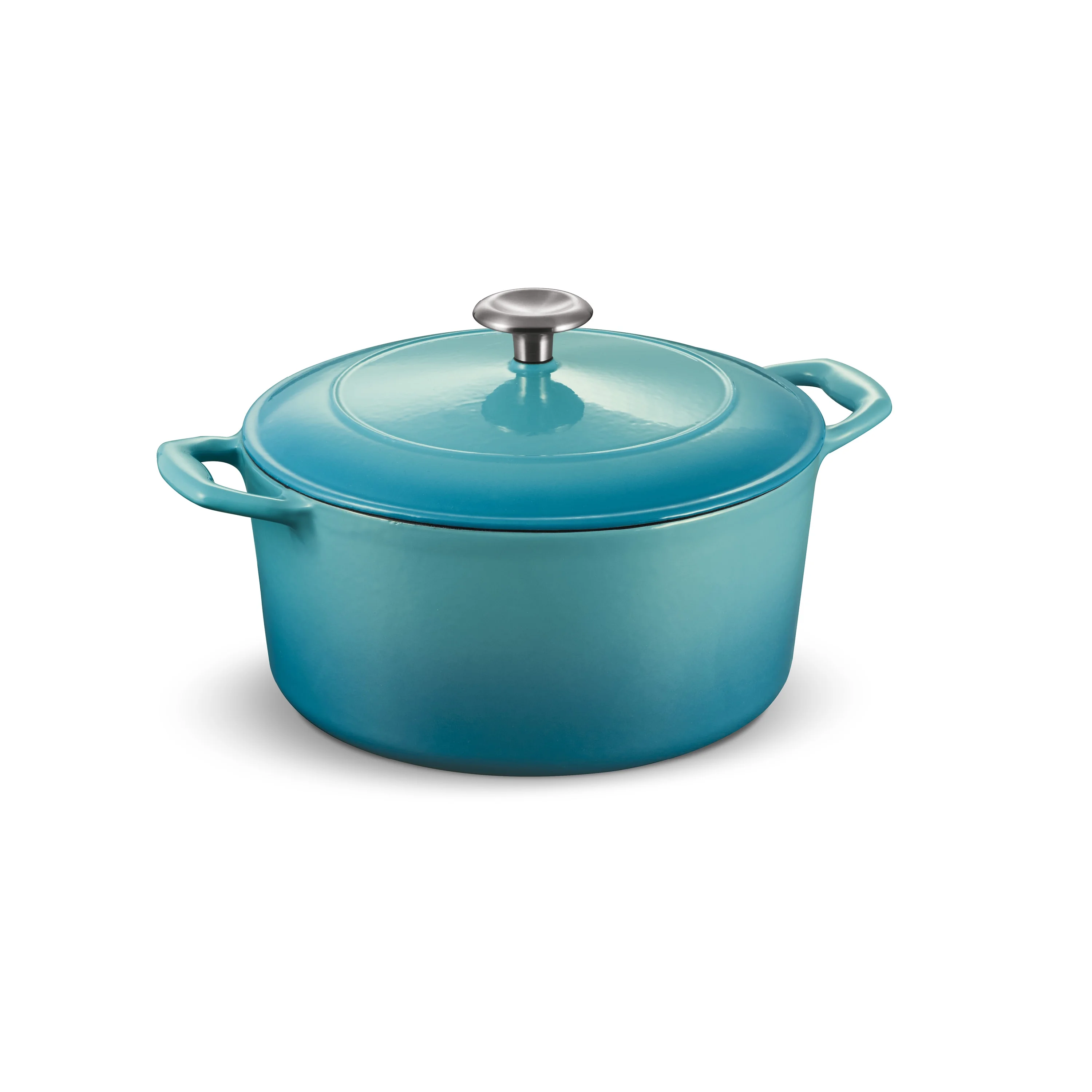 Tramontina Bestow 5.5-Quart Enameled Cast Iron Round Dutch Oven with Lid, Medium Blue, Oven-Safe
