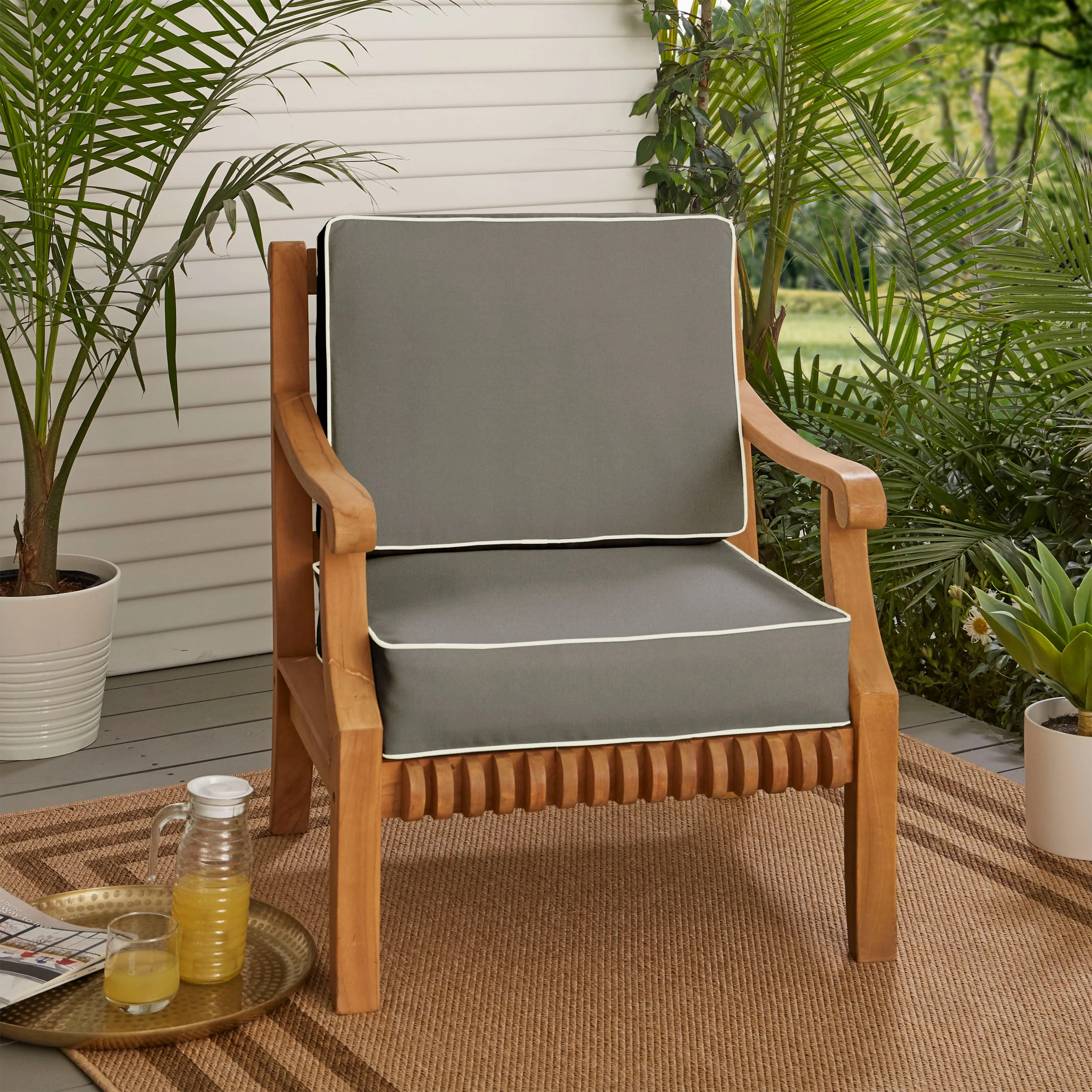 Mozaic Company Sunbrella Indoor/ Outdoor Corded Chair Cushion Set - 22