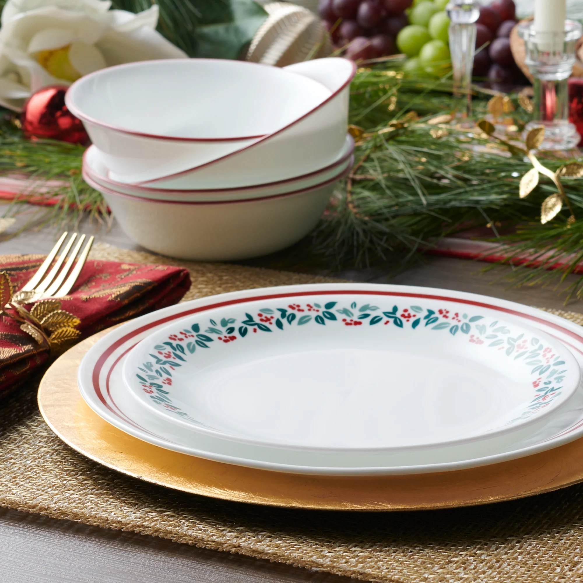 Corelle Logan 18-Piece Glass Dinnerware Set, Service for 6