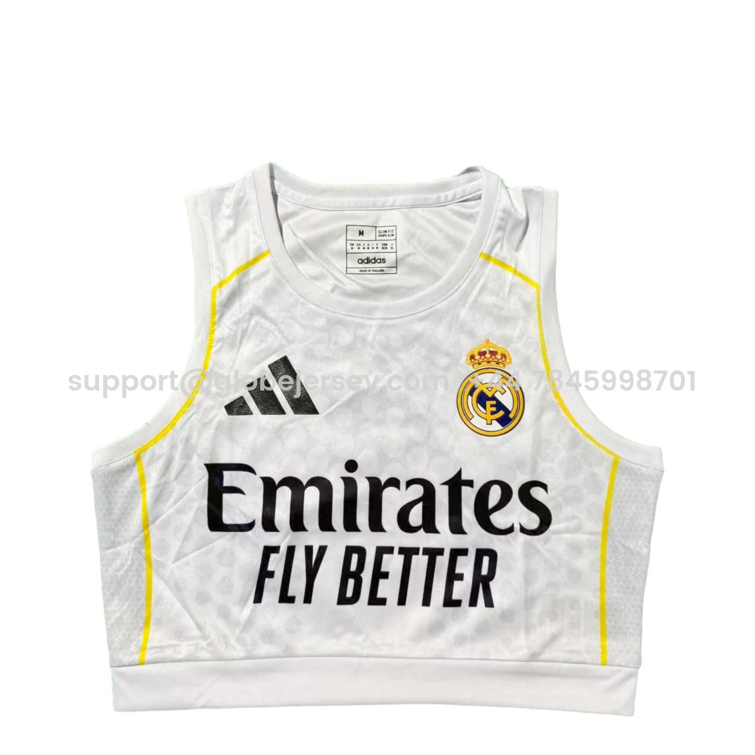 Women's Real Madrid 25-26 Home Gold Line White Yoga Vest