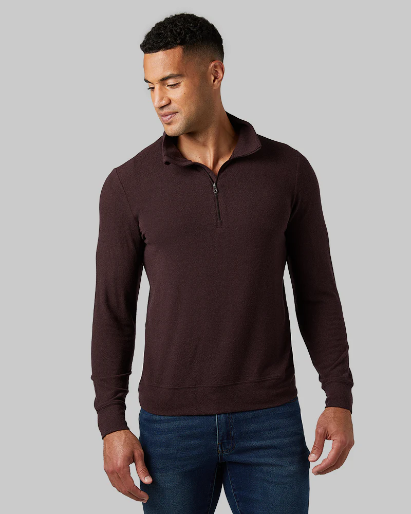 MEN'S SWEATER KNIT 1/4 ZIP TOP