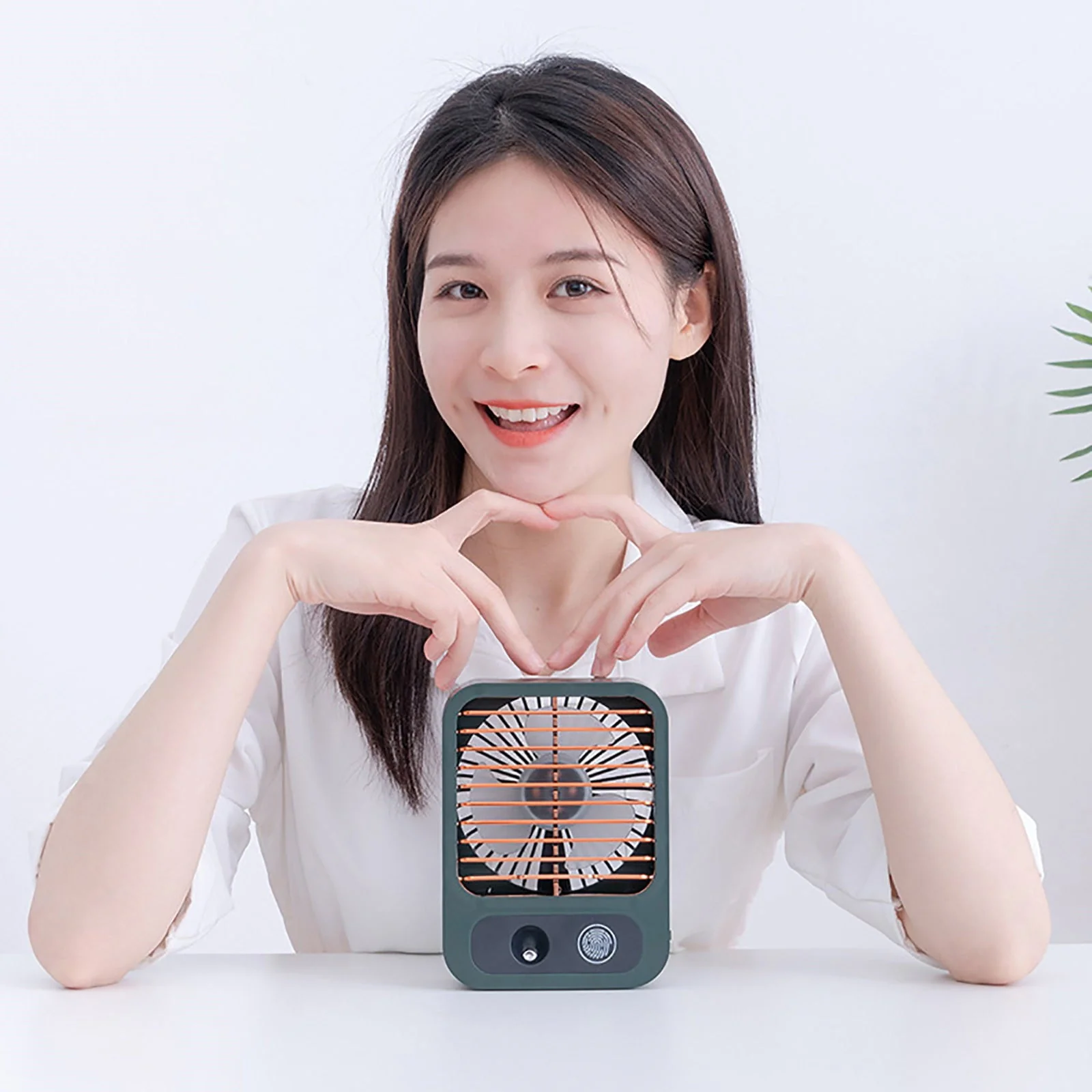 XMMSWDLA Portable Air Conditioner-300ml 1200Ah Rechargeable Personal Air Cooler with 3 Speeds , Quiet Mini Air Conditioner Fan, Desk Cooling Fan for Home, Bedroom, Travel, and Office
