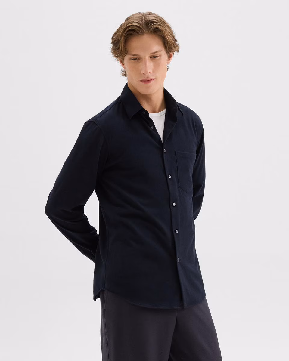 Irving Pocket Shirt in Brushed Structure Knit