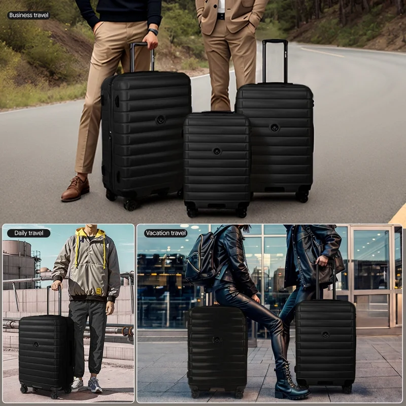3 Piece Hardshell Luggage Set Expandable Hardside Suitcase with Spinner Wheels and TSA Lock, Lightweight Carry on and Checked Luggage 20