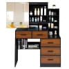 Makeup Vanity Table with Sliding Mirror,Vanity Desk with Hidden Storage Shelves and 5 Drawers,Modern Vanity Table with Mirror for Bedroom,White