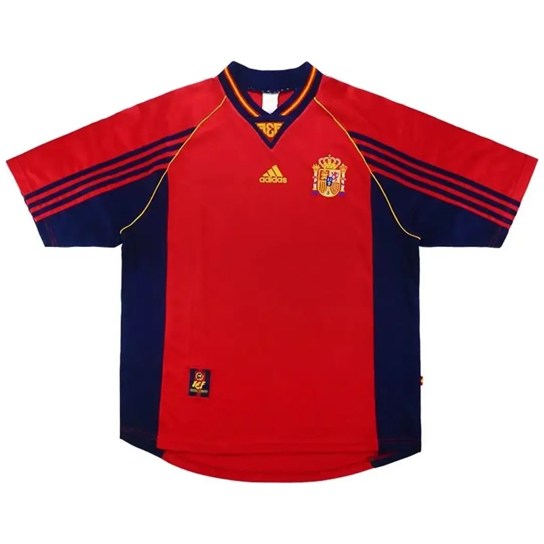 Spain 1998 Home Retro Football Jersey