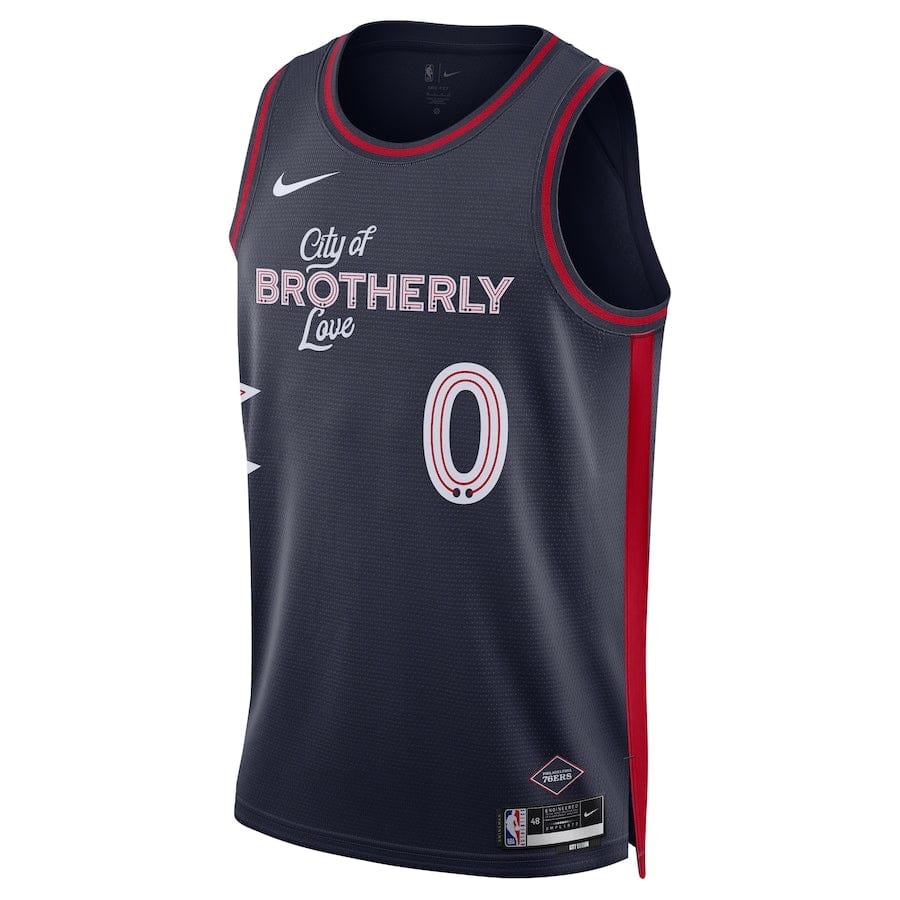 Tyrese Maxey Men's  City Edition Philadelphia 76ers  #0 Navy 2023-2024 seasonJersey