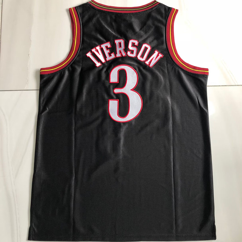 Mercerized Black #3 Allen Iverson 2000-01 Season AU Full Embroidery