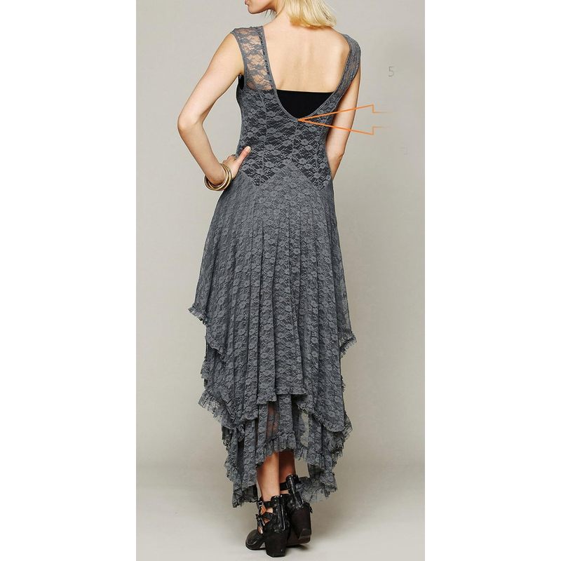 Womens Lace Long Dress with Slip Two Pieces