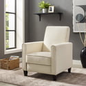 Push Back Recliner Upholstered Club Chair by Naomi Home - Set of 2-Color:Cream,Fabric:Linen