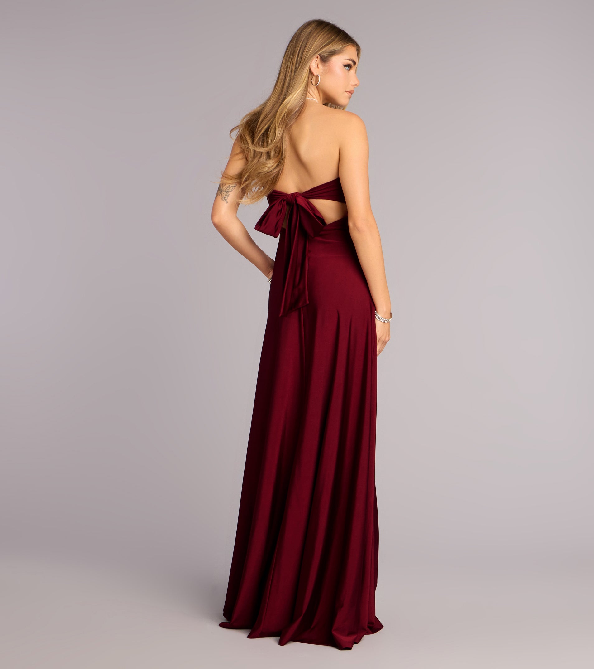 Enchanting Strapless Tie-Back A-Line Dress