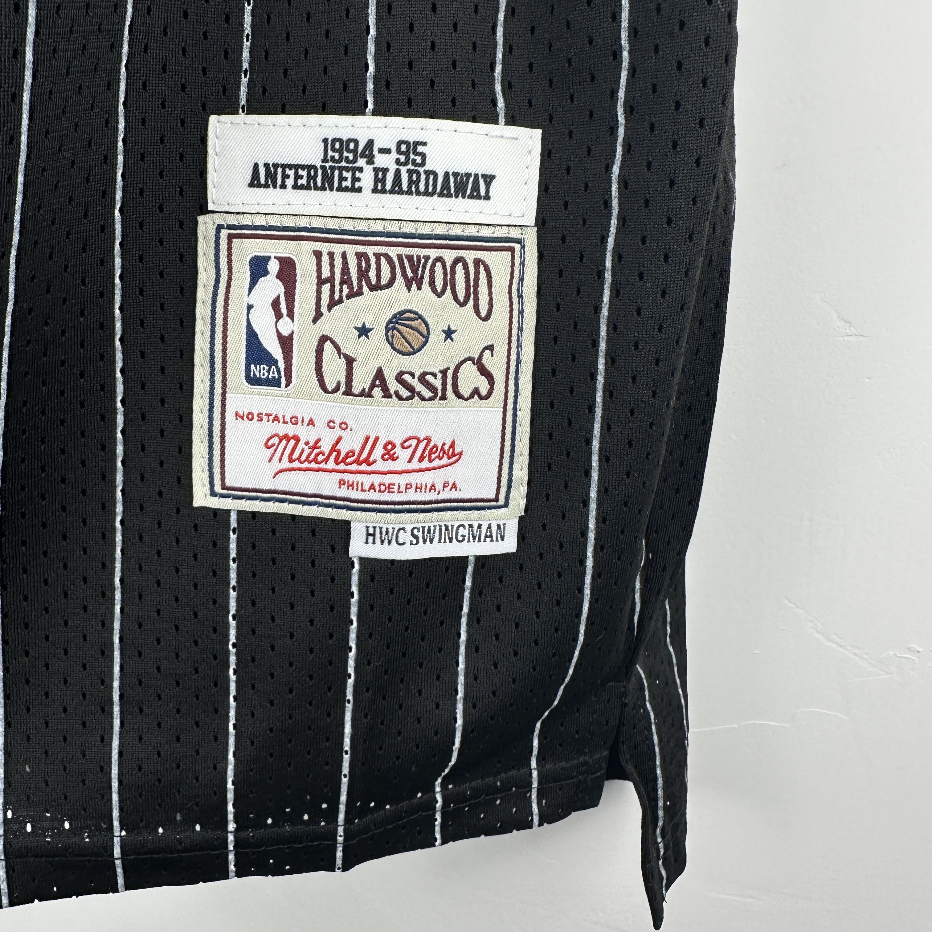 Embroidered MN Retro Jersey Magic 94/95 Season Stripes Black No. 1 Hardaway