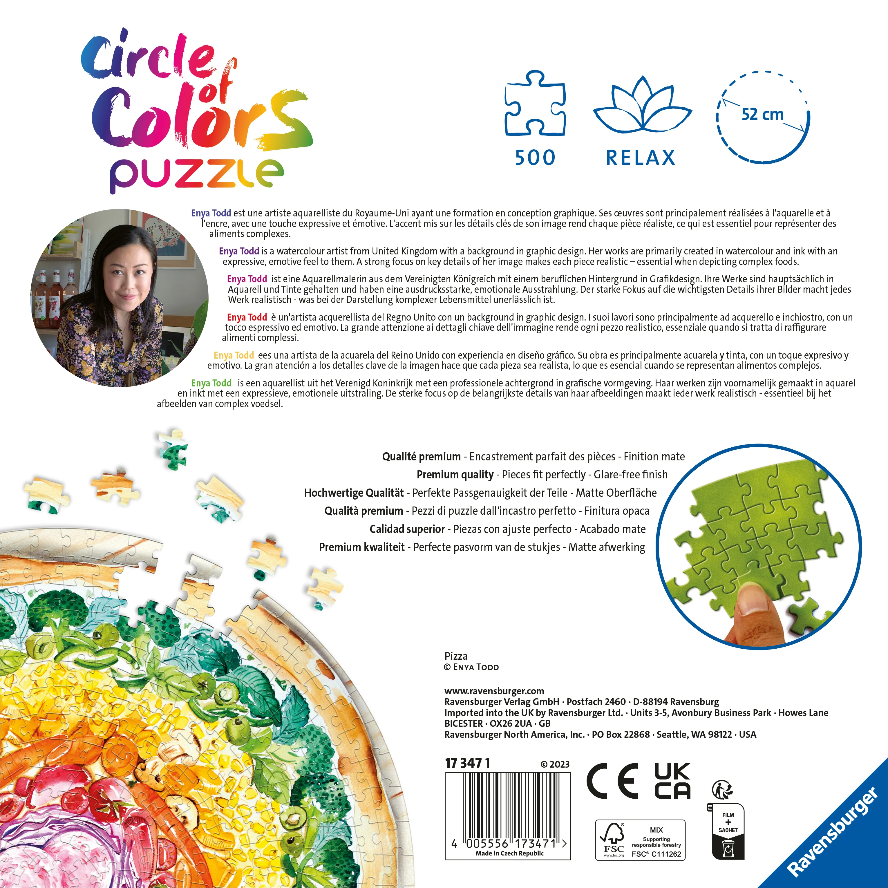Circle of Colours – Pizza – 500 Piece Jigsaw Puzzle (Ravensburger)