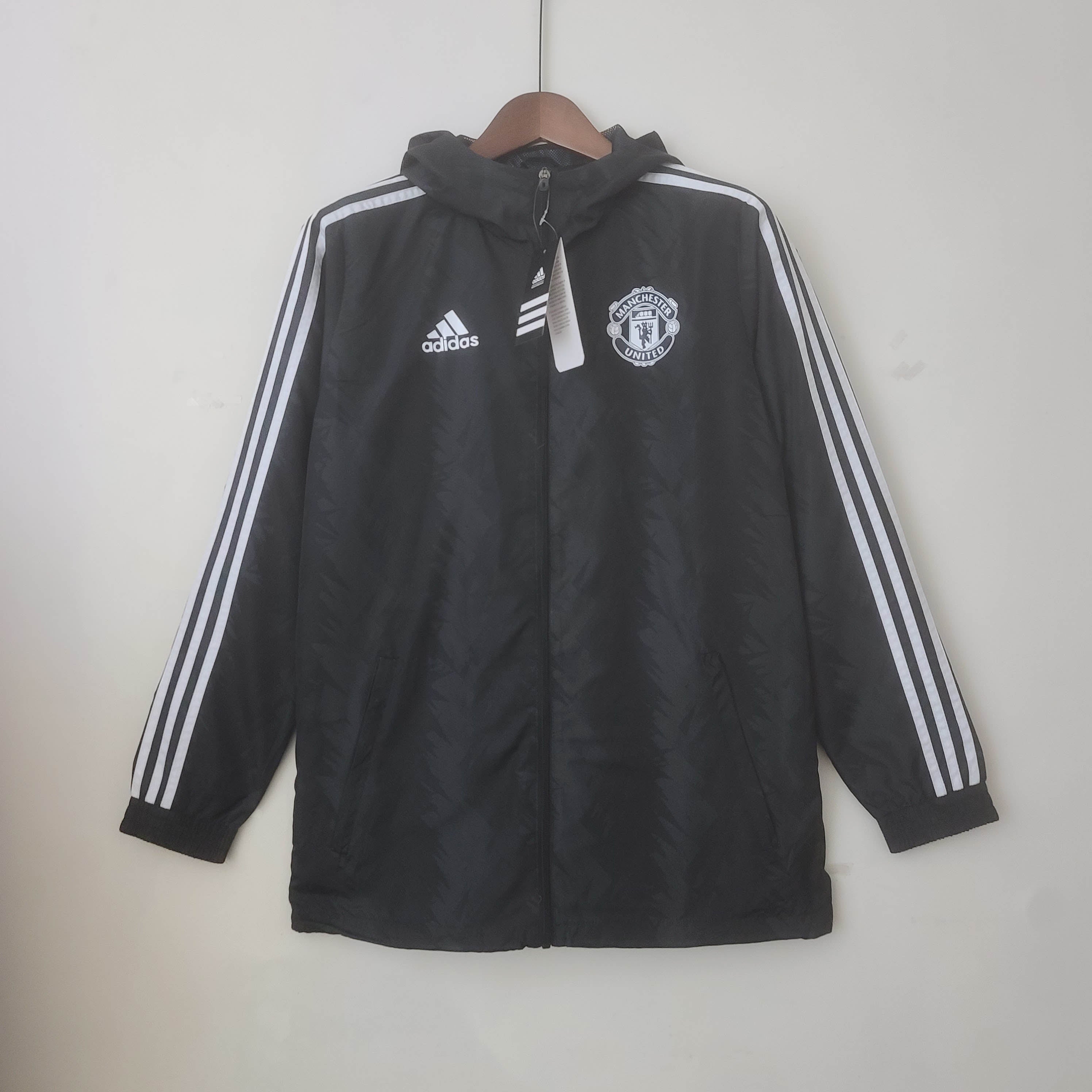 2022/2023 Manchester United Windbreaker Black White Edge