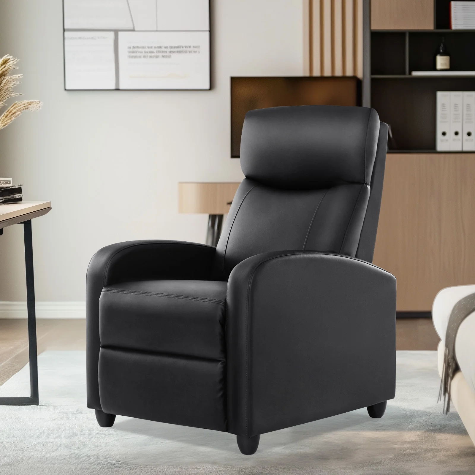 CONCETTA Massage Recline Chair with Padded Seat and Massage Backrest, Black