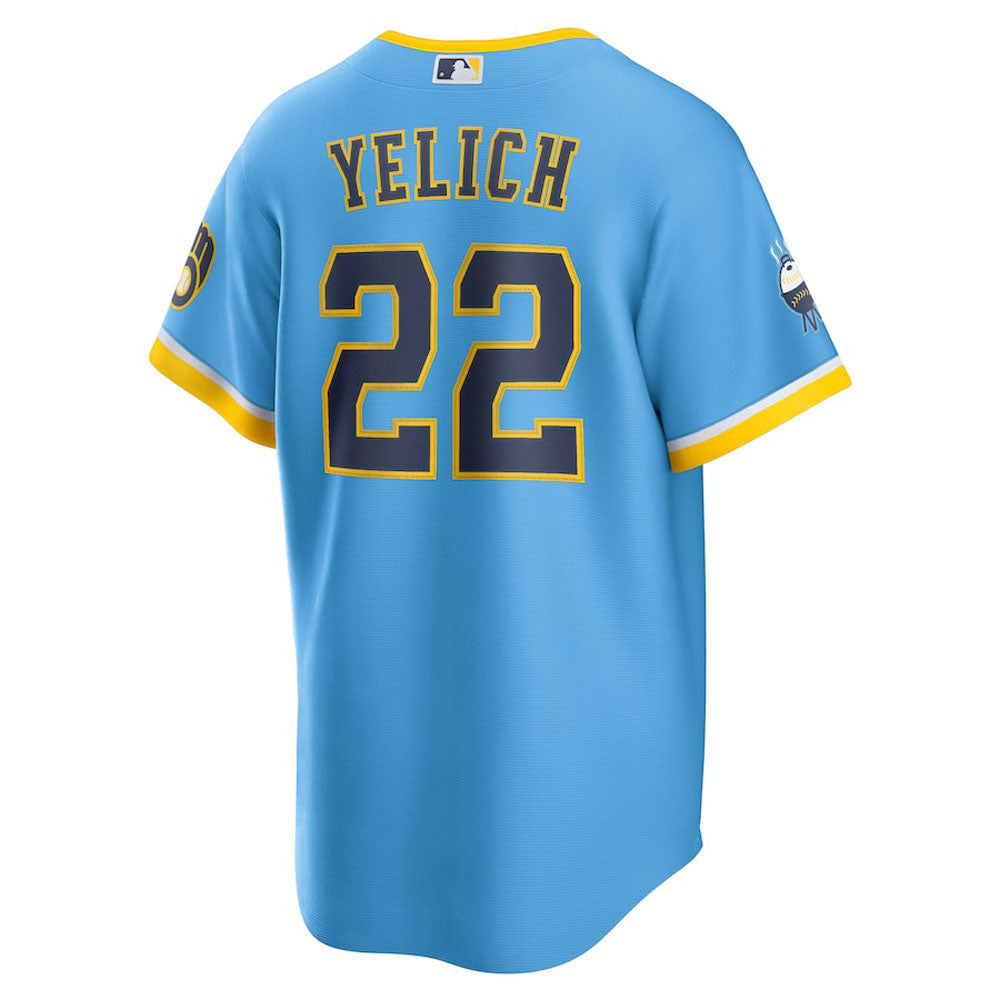 Men's Milwaukee Brewers Christian Yelich City Connect Replica Jersey - Powder Blue