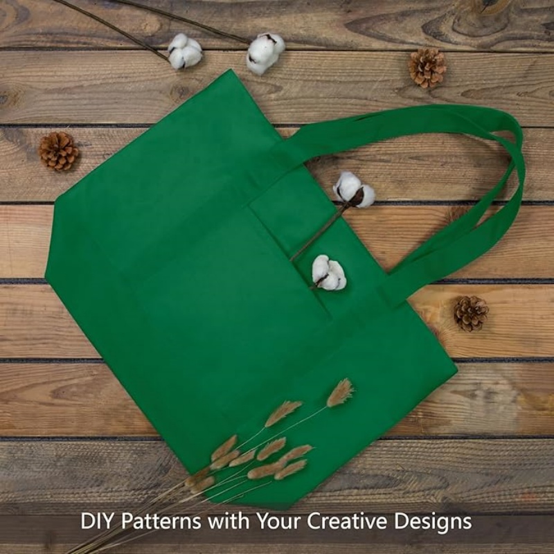 CANVORY 1-Pack Canvas Tote Bag with an External Pocket