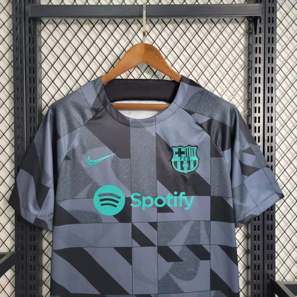 2023/2024 Barcelona Training Wear Gray Jersey - Fans Edition