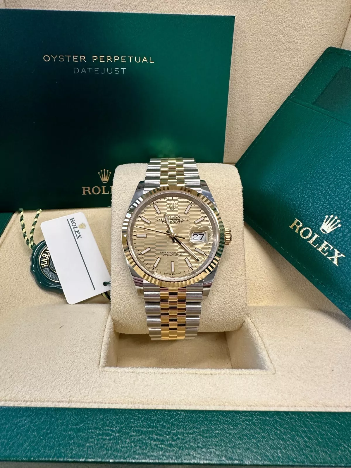 【Super Clone】RLX  Datejust 36mm 126233 Golden Fluted Motif 36mm Dial Oyster Bracelet