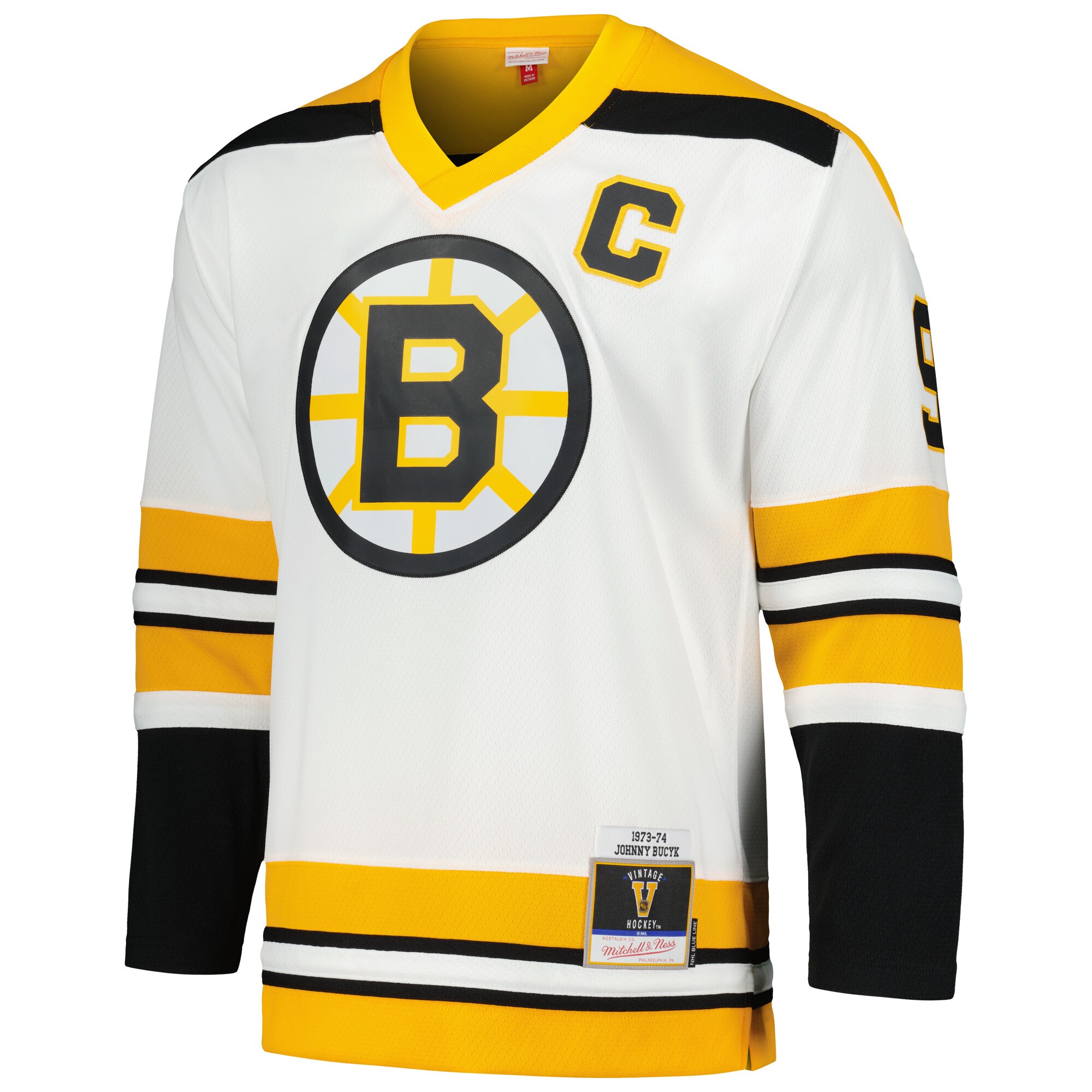 Johnny Bucyk Boston Bruins Mitchell & Ness  1973/74 Blue Line  Jersey – White
