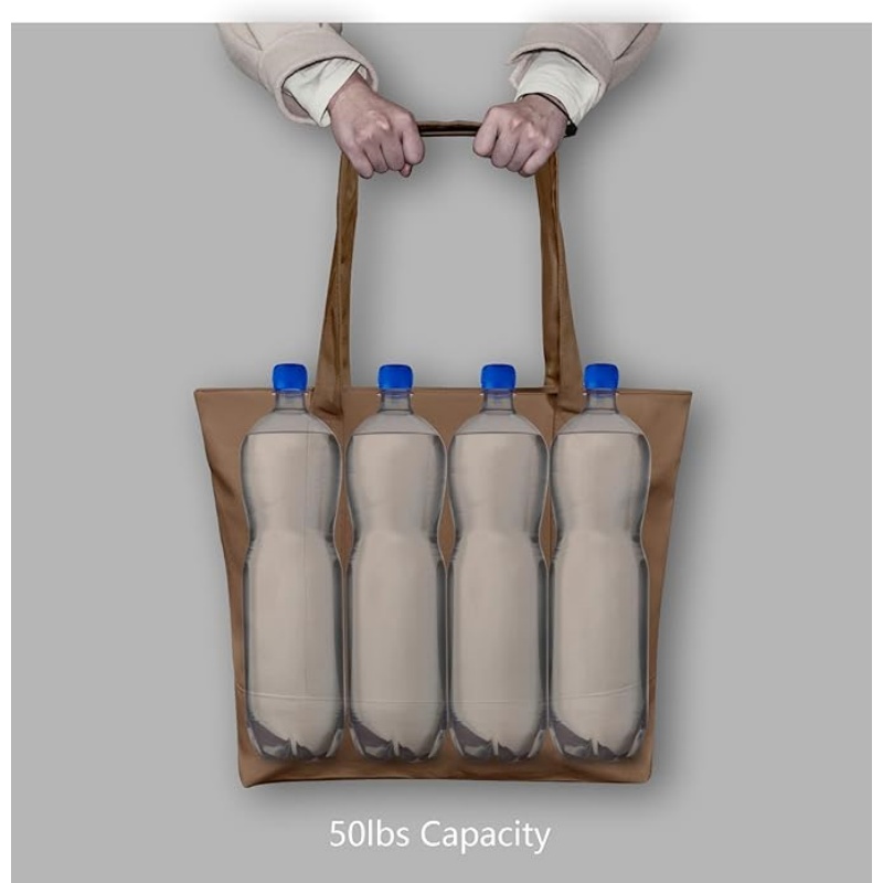 CANVORY 1-Pack Canvas Tote Bag with an External Pocket