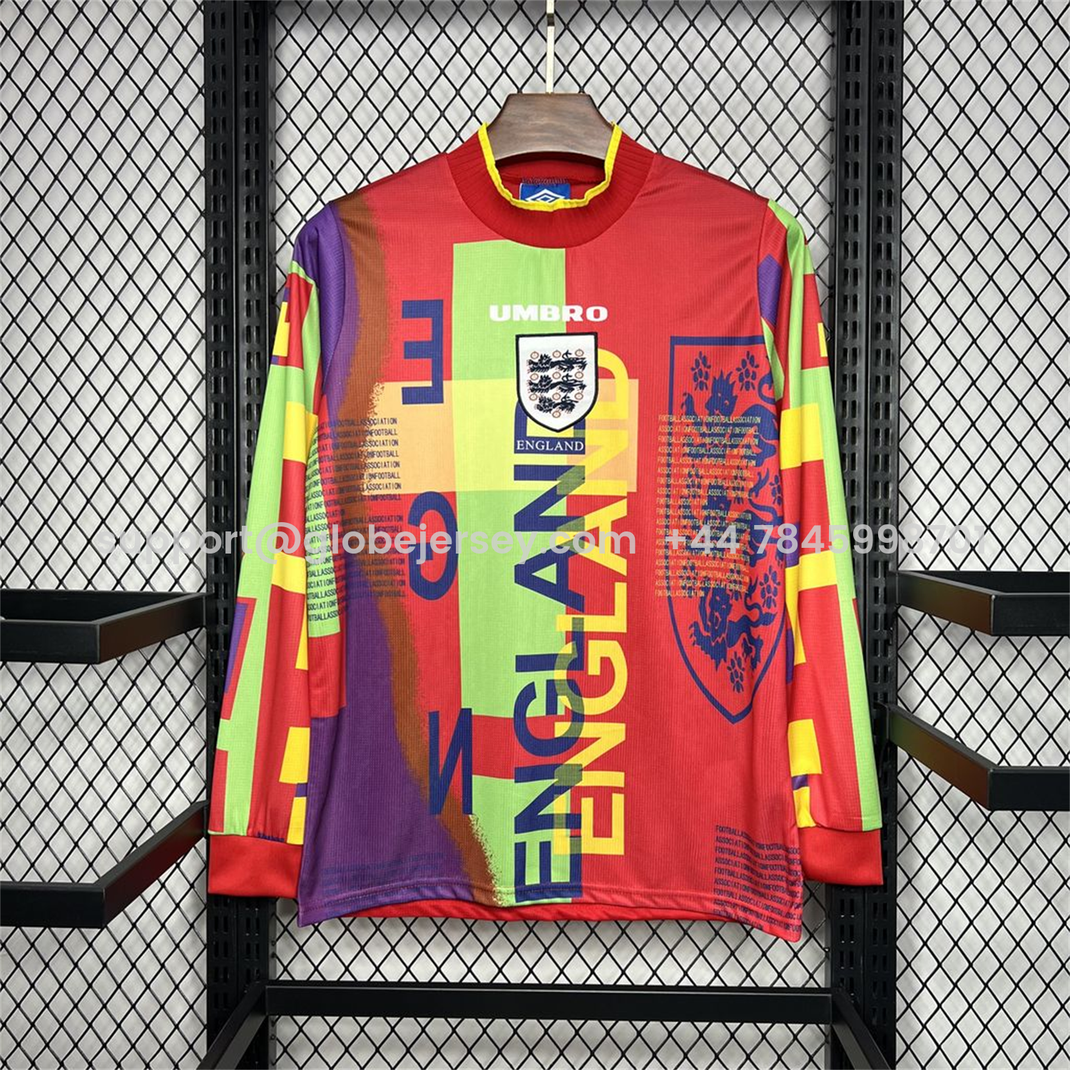 Retro England 1996 Red Goalkeeper Long Sleeve Jersey