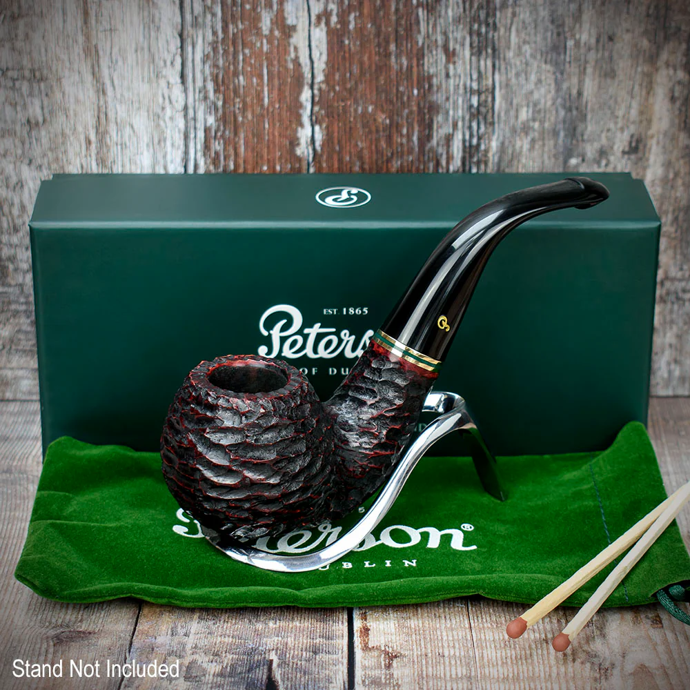 Peterson of Dublin Emerald Rusticated Briar Smoking Pipe - Shape XL02 - 9mm