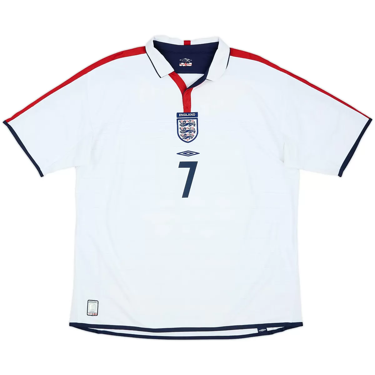 BECKHAM #7 Retro England 2004 Home Football Jersey