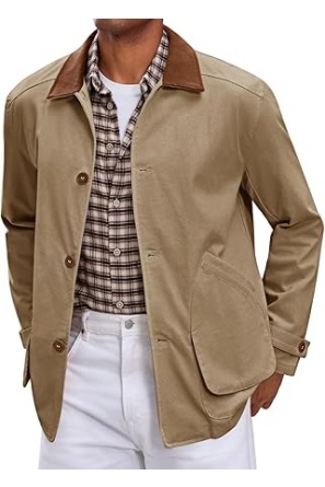 Mens Lightweight Jackets Button Down