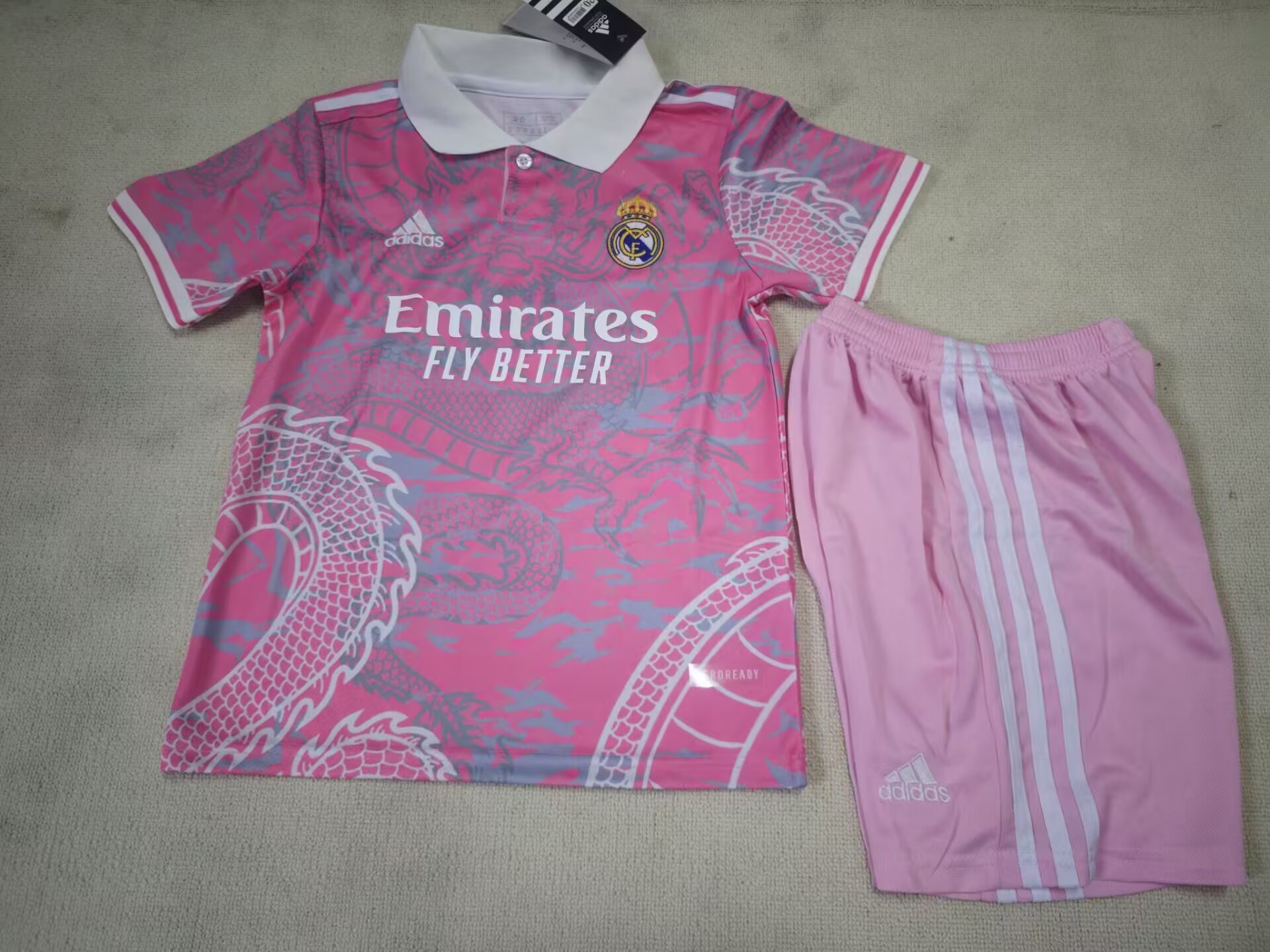 2025/2026 Kids Size Real Madrid Training Pink Football Shirt 1:1 Thai Quality
