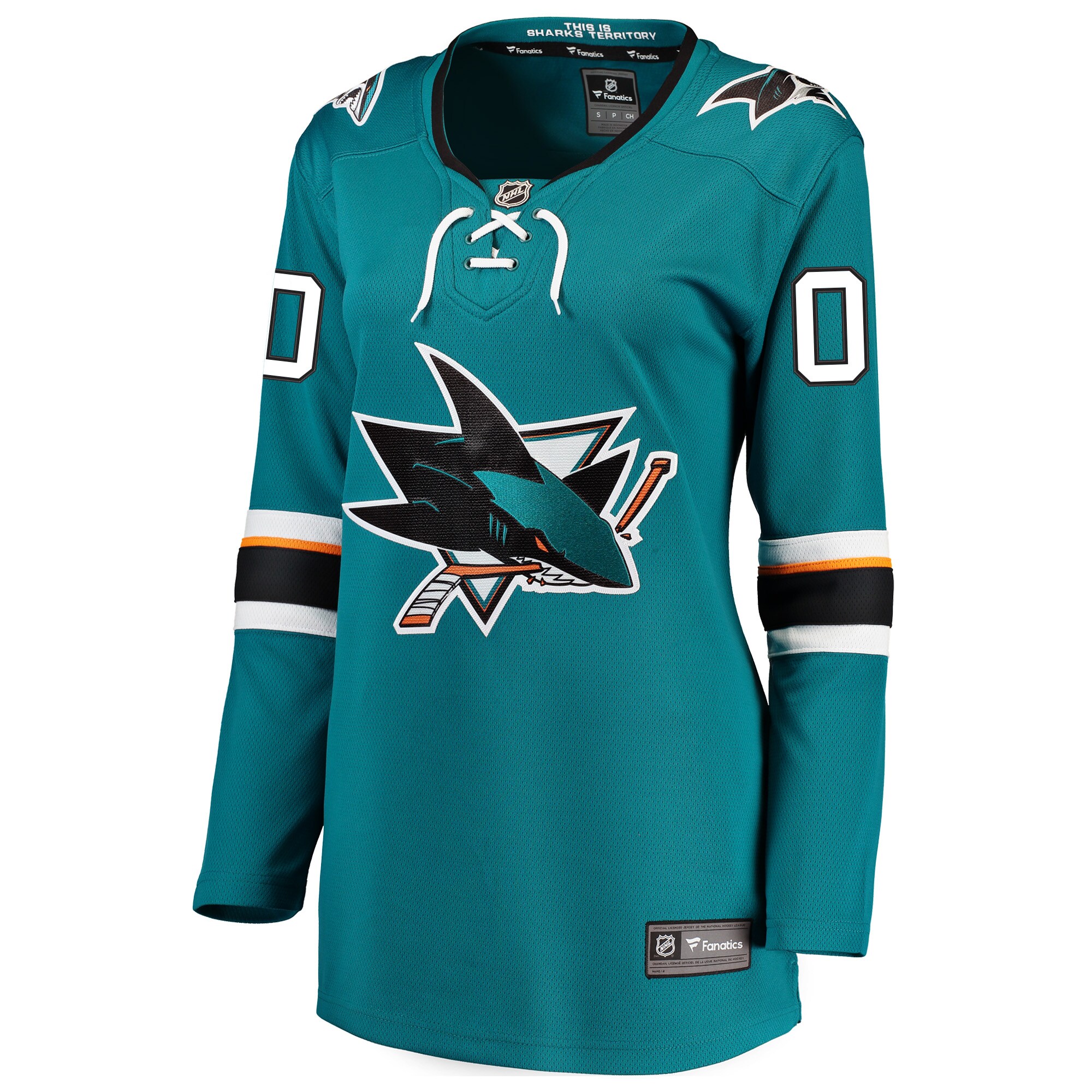 San Jose Sharks Fanatics Women’s Home Breakaway Custom Jersey – Teal