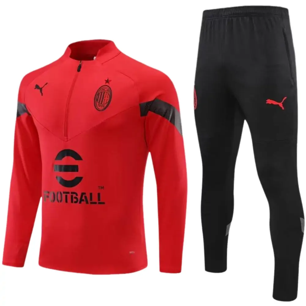 2022/2023 AC Milan Half-Pull Training Suit Red Soccer Jersey 1:1 Thai Quality Set