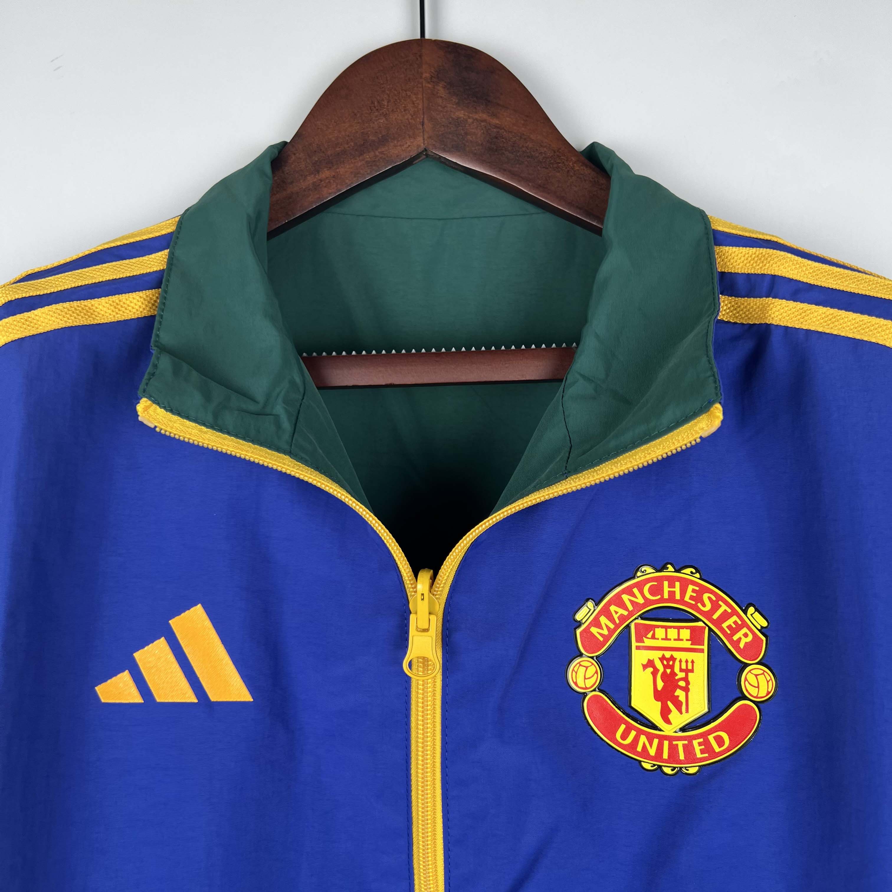 2023/2024 Manchester United Reversible Windbreaker(Blue-Green)Soccer Jersey 1:1 Thai Quality