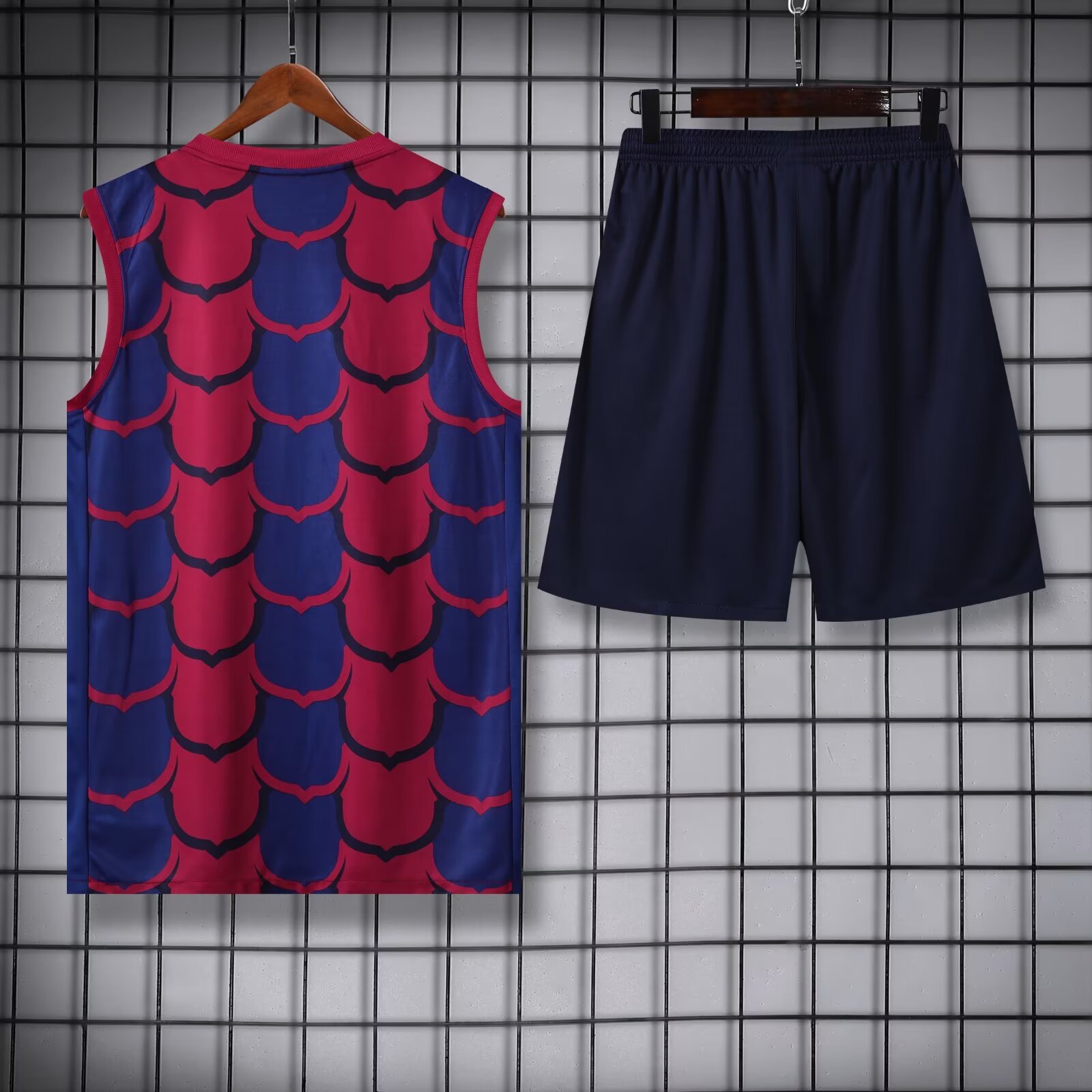 2024/2025 Barcelona pre-match training Blue-Red Jersey+Shorts 1:1 Thai Quality