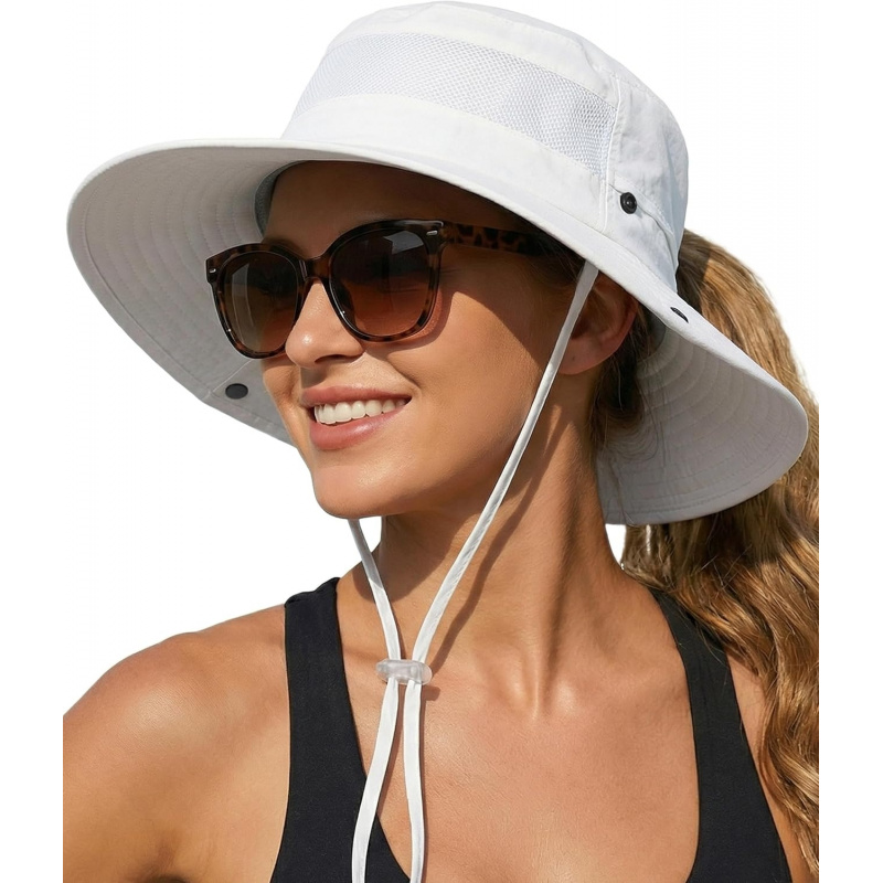 Women's Sun Hat with Ponytail Hole Beach