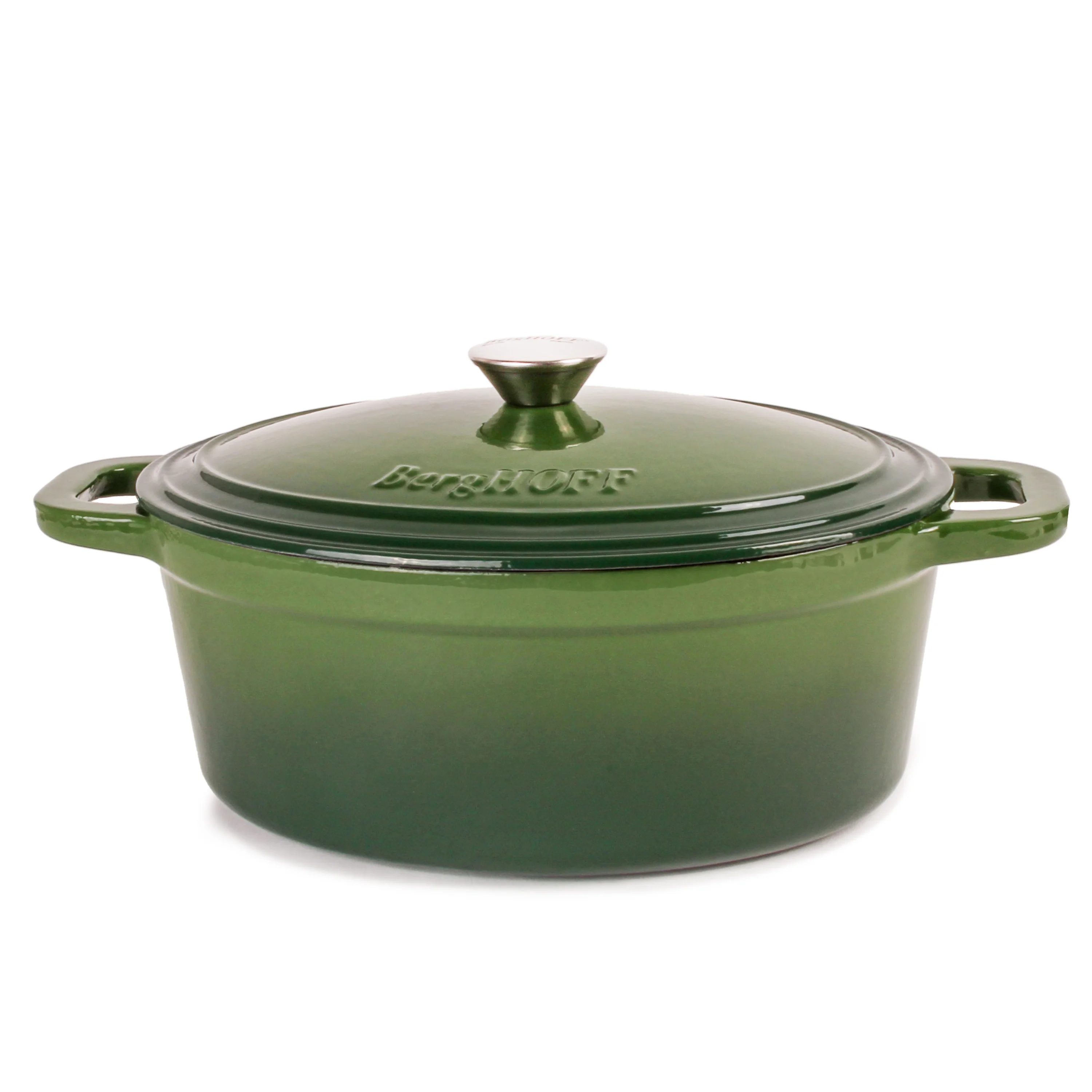 BergHOFF Neo 4Pc Cast Iron Set: 5qt. & 7qt. Covered Dutch Ovens, Green