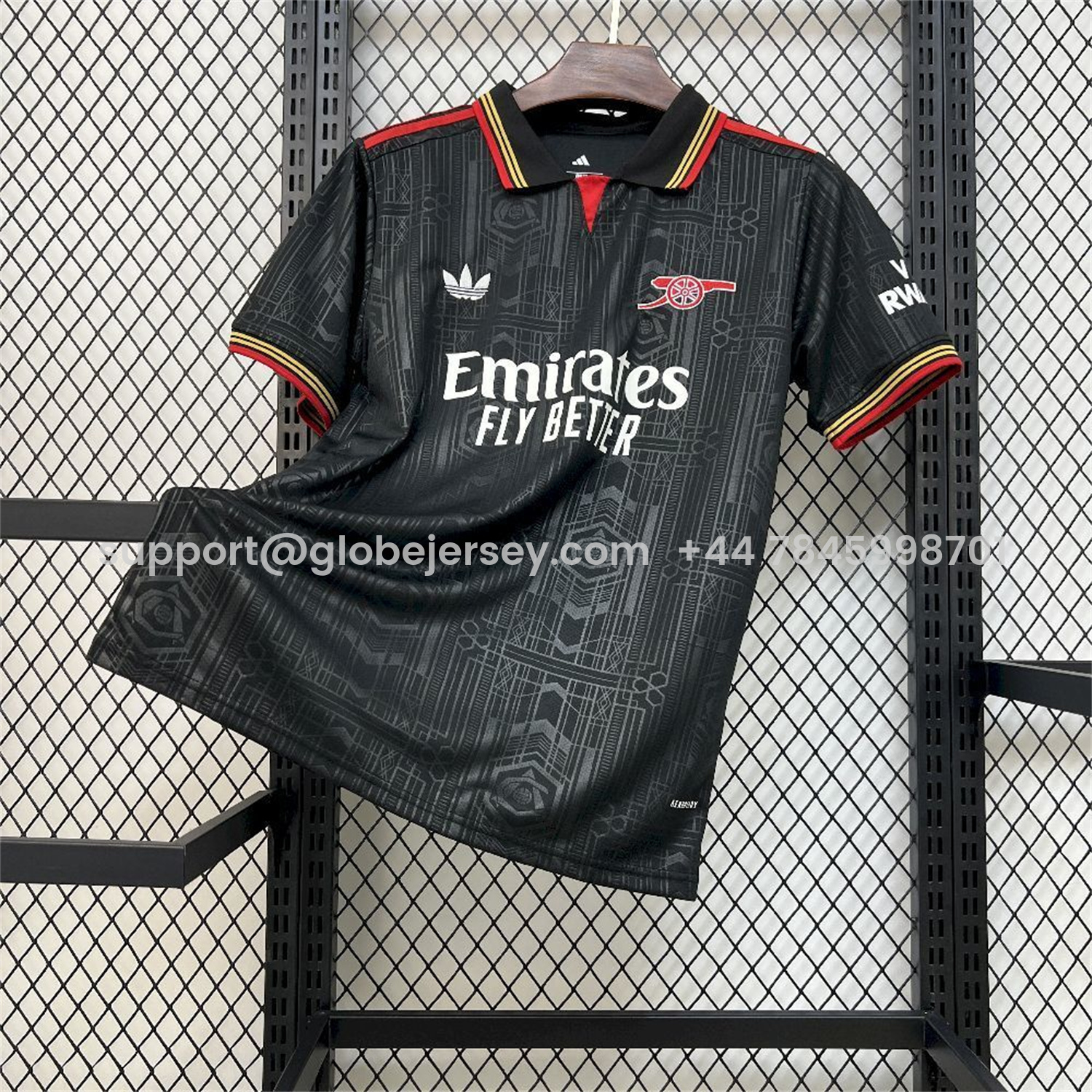 Arsenal 25-26 Black POLO Throwback Trefoil Jersey - Fans Version
