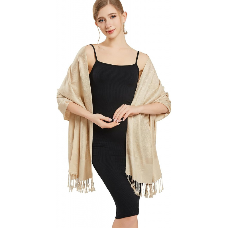 Silky Paisley Pashmina Shawl Scarf-Women's Soft