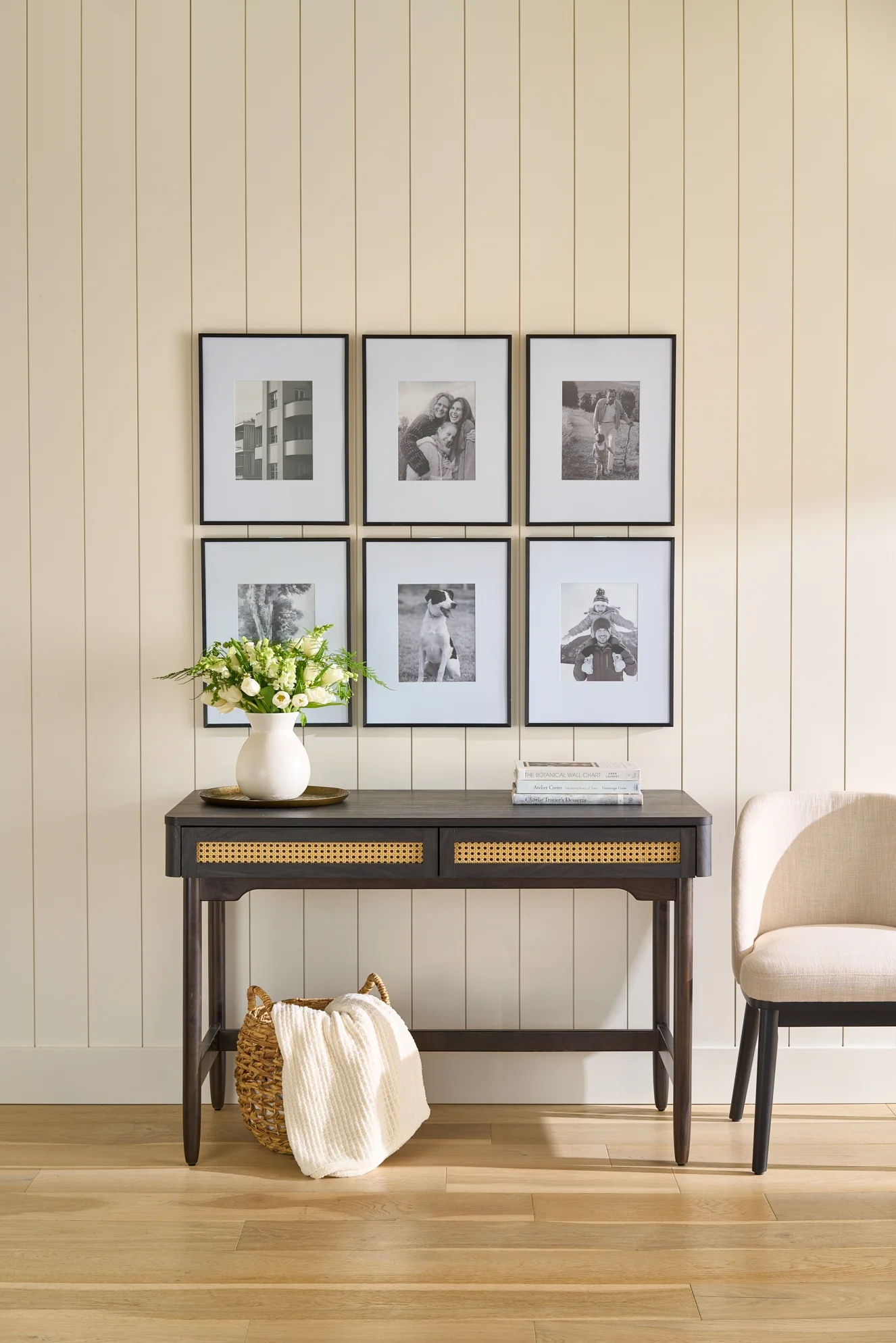 Better Homes & Gardens Springwood Caning Desk, Light Honey Finish