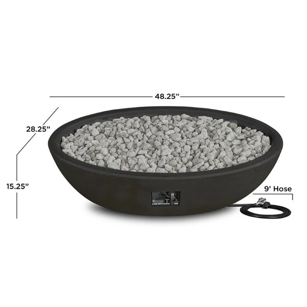Bowery Hill Contemporary Oval Propane Fire Bowl in Glacier Gray