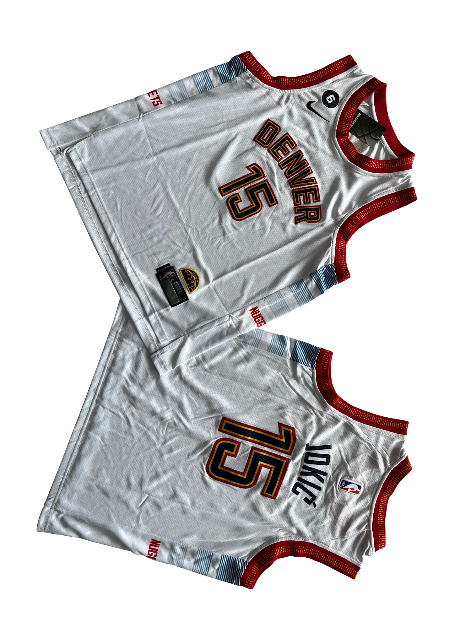 Youth Denver Nuggets Nikola Jokic 2023 NBA Finals Champions White #15