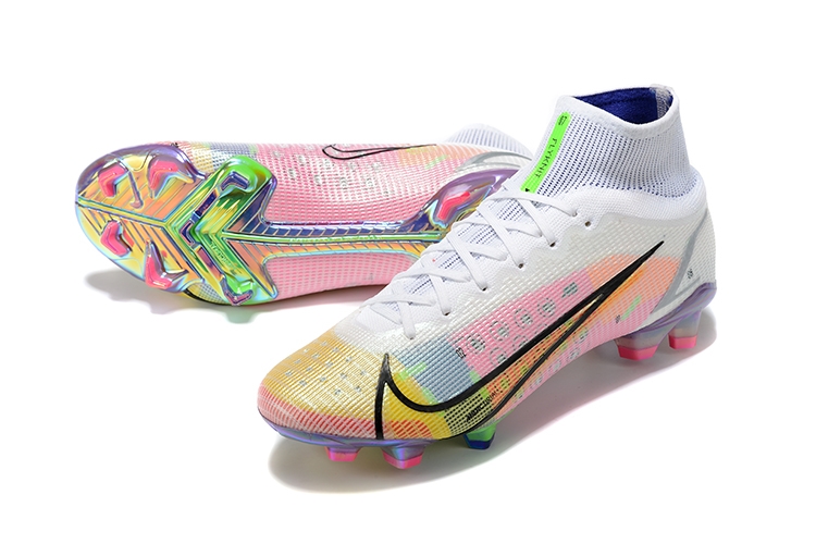 Assassin 14th generation high-top electroplated fully knitted waterproof FG football shoes