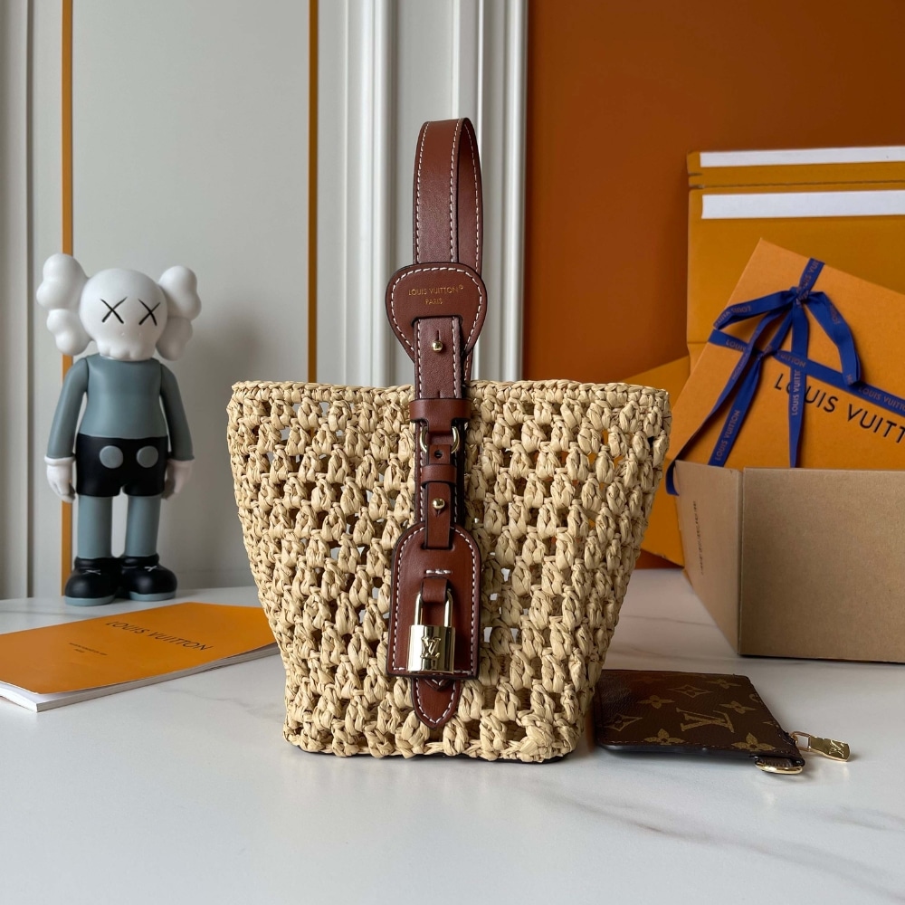 Louis Vuitton All In BB Raffia Brown 7.1 Inches M14217