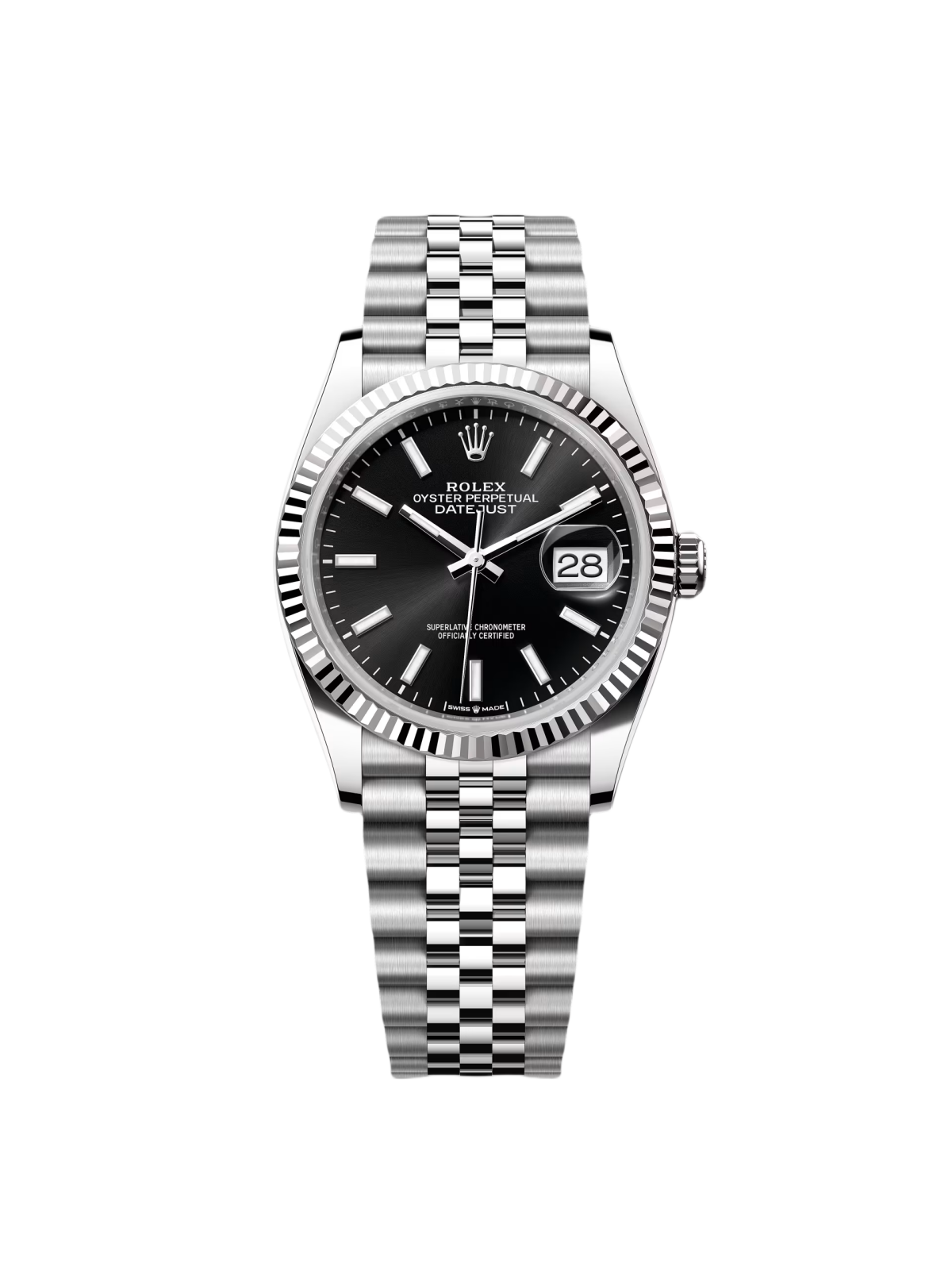 【Super Clone】RLX  Datejust 36mm 126234 Black Index Jubilee Stainless Steel Mens Watch
