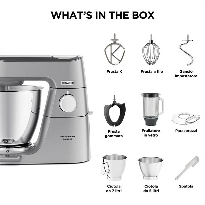 KENWOOD. - Planetaria Titanium Chef Baker XL KVL85.124SI-Silver