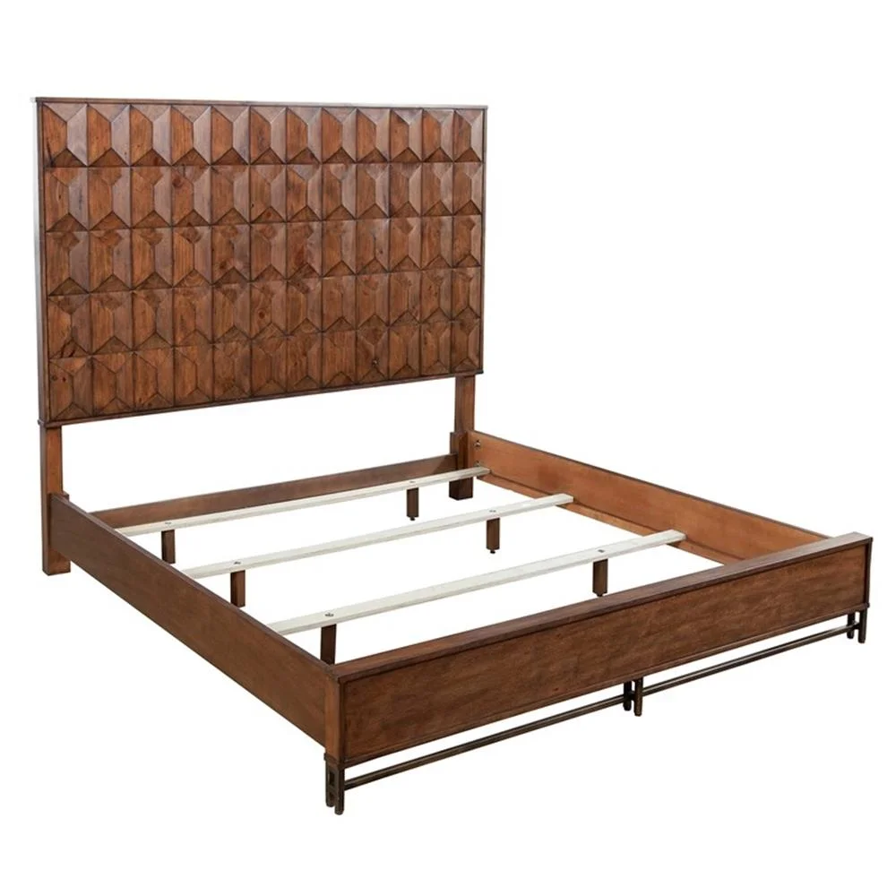 Home Square 2-Piece Set with Trig Queen Panel Bed & 6 Drawer Dresser