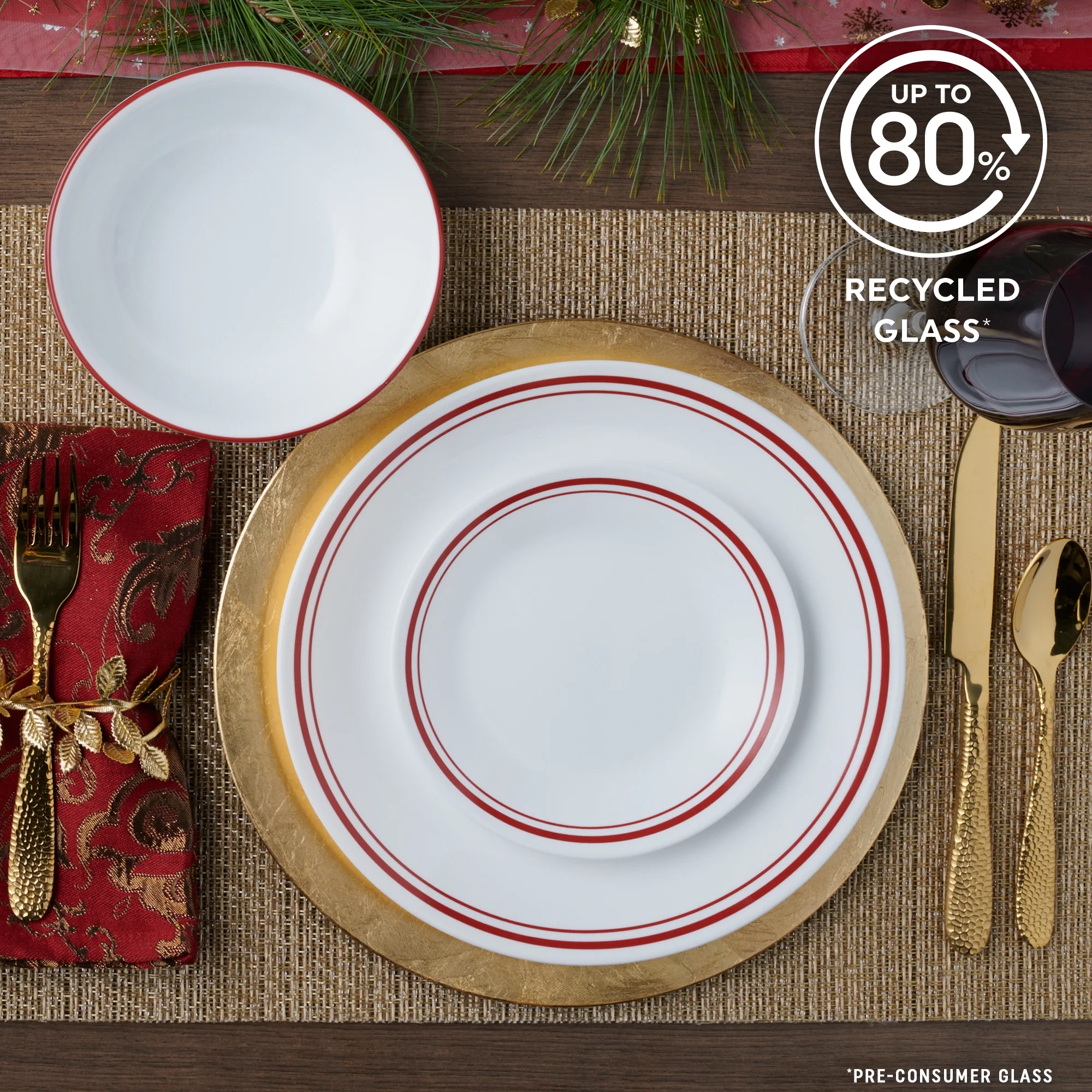 Corelle Logan 18-Piece Glass Dinnerware Set, Service for 6